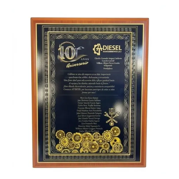 Placa de Reconocimiento en Madera Malta 30x38cm