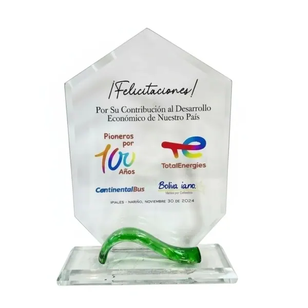 Placa de reconocimiento escudo vidrio new