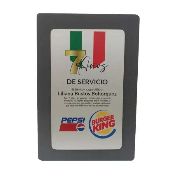 Placa de Reconocimiento piedra negra 17x25cm