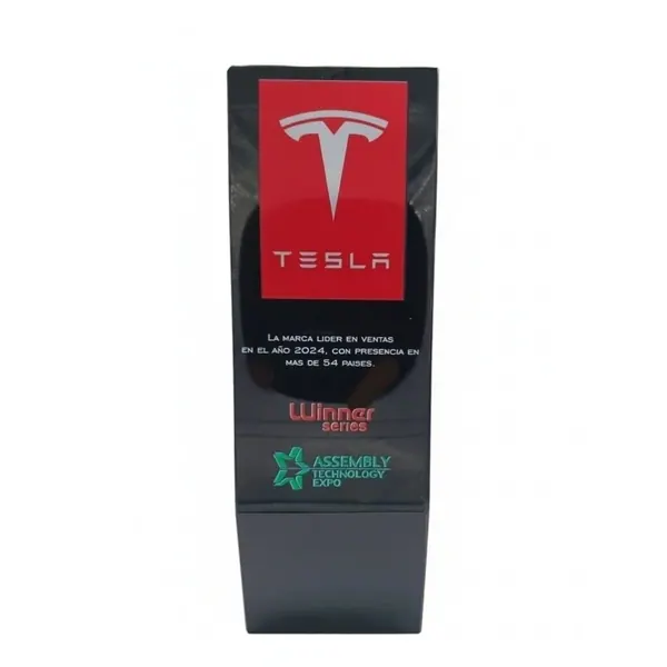 Placa de Reconocimiento vidrio rectángulo negro