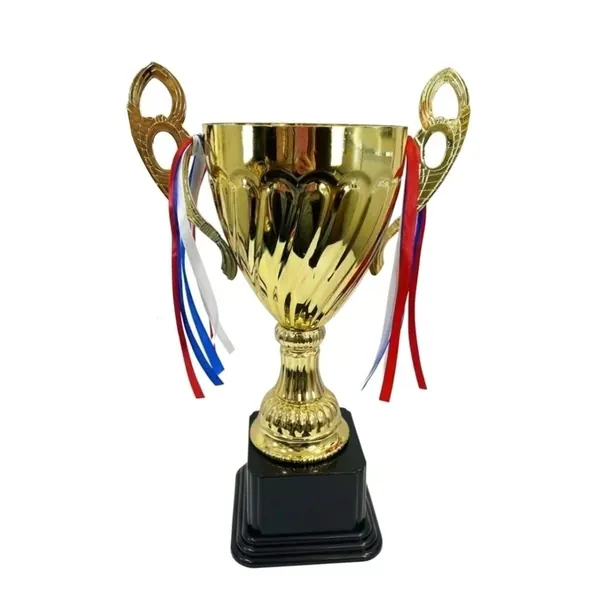 Trofeo copa champions metálica dorada 38cm