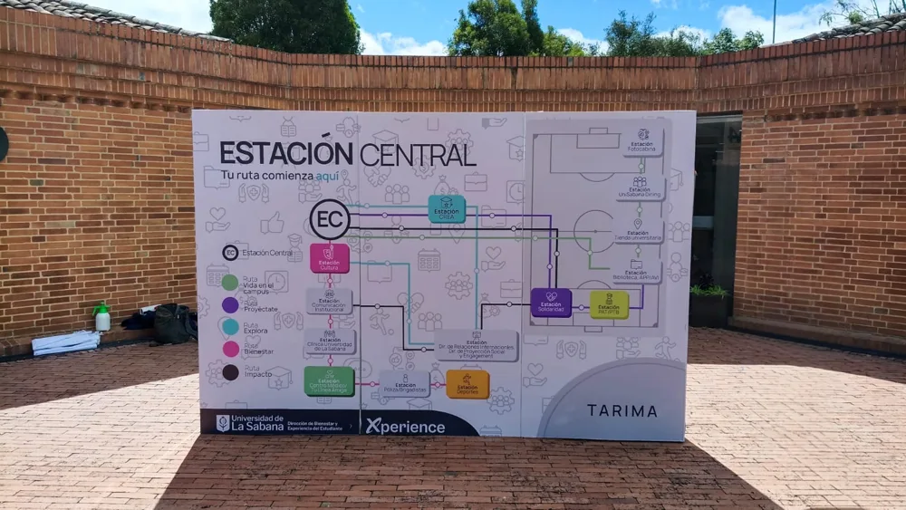 Muro impreso para evento universitario